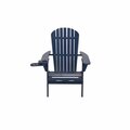 Bold Fontier 35 x 32 x 28 in. Foldable Adirondack Chair with Cup Holder, Navy Blue BO3276140